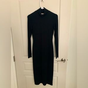 Marine layer fitted black midi dress , size small. Worn once.